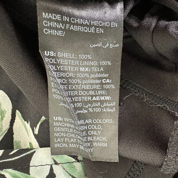 WHBM Floral Dress Size 12 Black Yellow V-Neck Boho - Picture 10 of 11